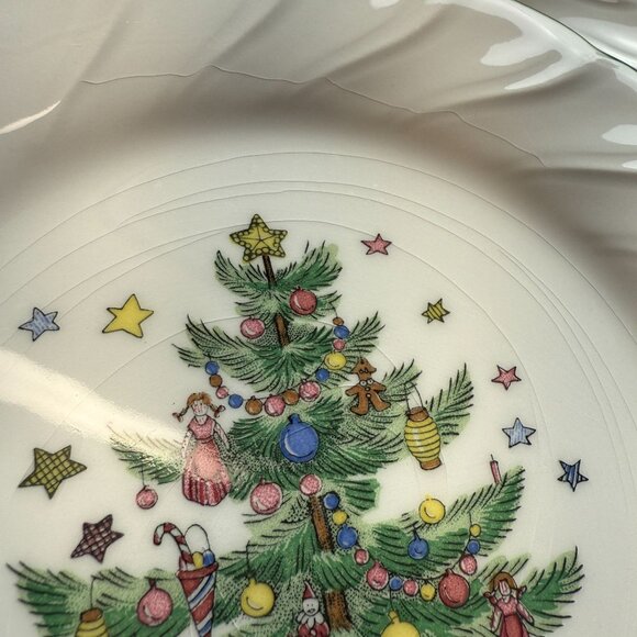 Nikko Happy Holiday Christmas Tree Salad Bread Dessert Plates 8" Set of 10 - Picture 6 of 13